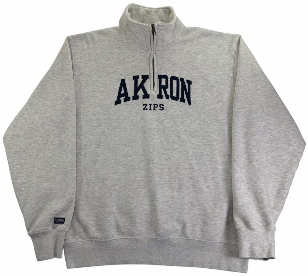 Vintage y2k Akron Zips 1/4 Zip Sweatshirt Men's Large Jansport College Pullover